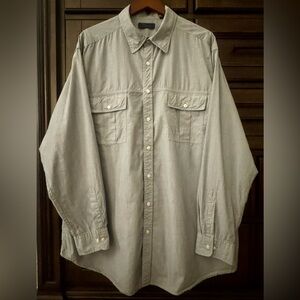 Casuals Big & Tall Men’s Button Up Shirt w/ Button Pockets - Gray - Size XXL